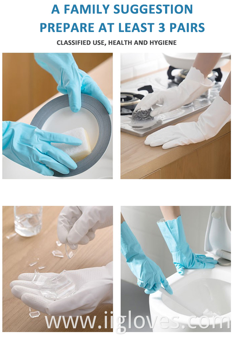 Pink Nitrile Latex Dishwashing Kitchen Cleaning Household Protective Household Vinyl Nitrile Blend Gloves